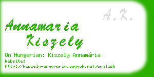 annamaria kiszely business card